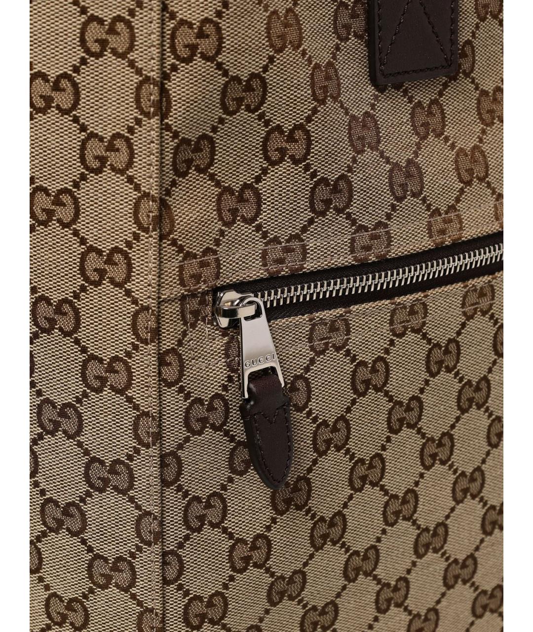 GUCCI Бежевая тканевая сумка тоут, фото 4