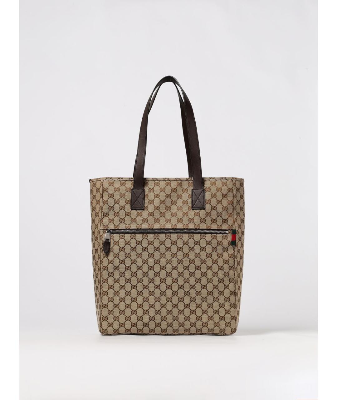 GUCCI Бежевая тканевая сумка тоут, фото 6