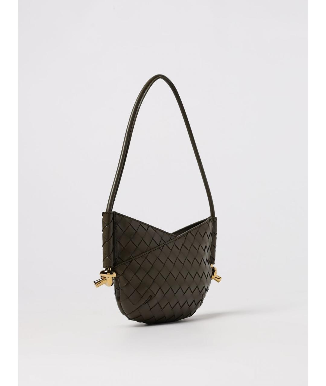 BOTTEGA VENETA Зеленая кожаная сумка через плечо, фото 3