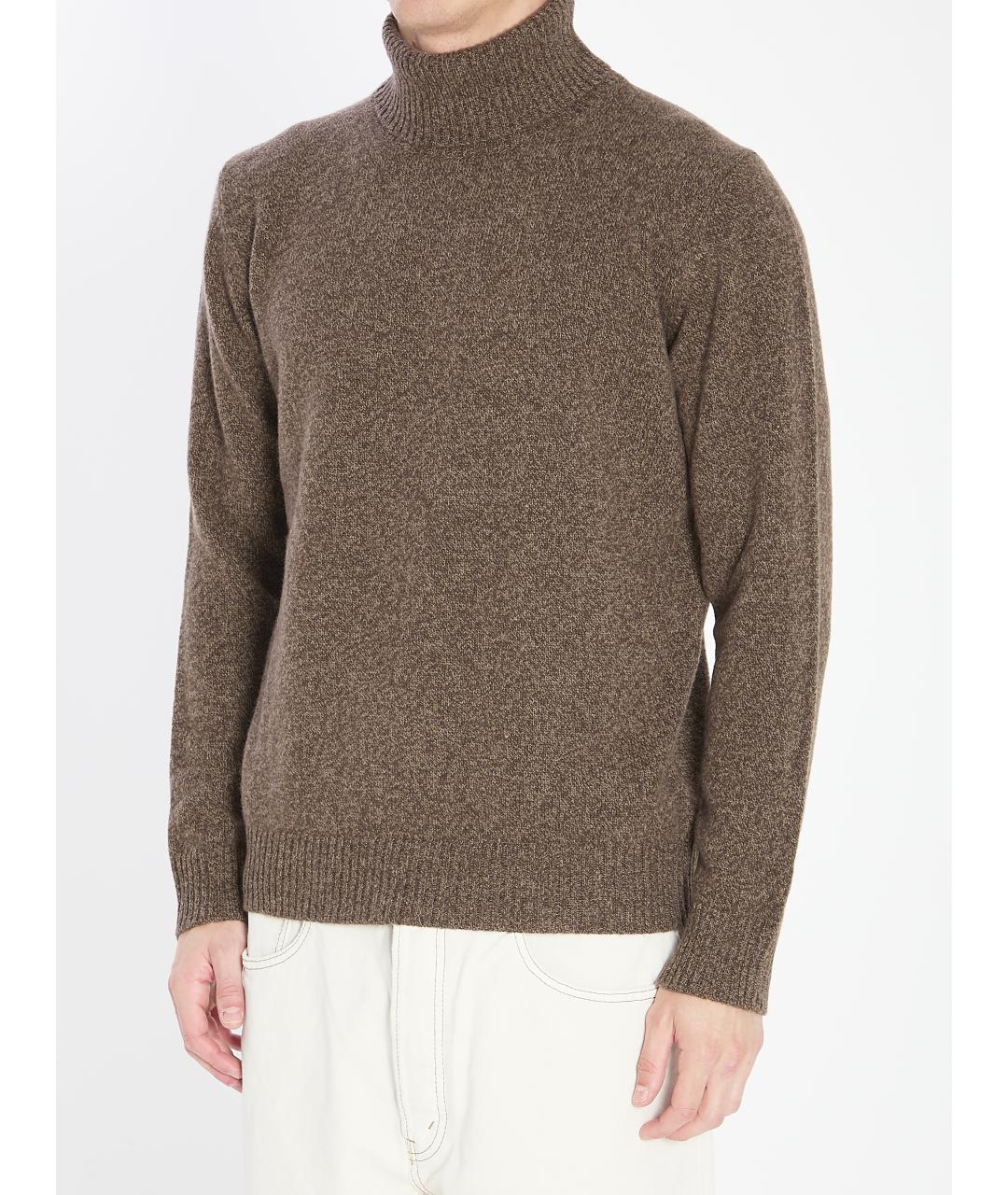 ROBERTO COLLINA Коричневый шерстяной джемпер / свитер, фото 3