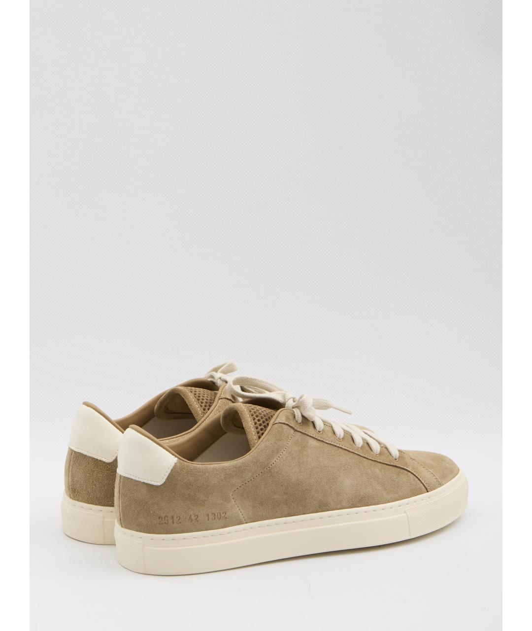 COMMON PROJECTS Бежевые замшевые низкие кроссовки / кеды, фото 2