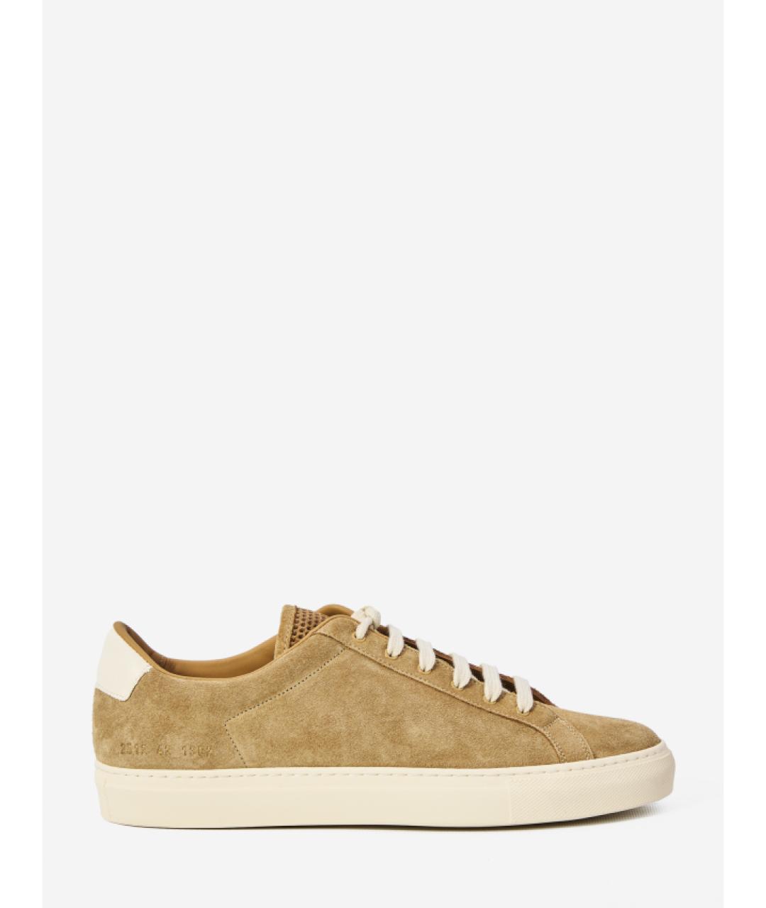 COMMON PROJECTS Бежевые замшевые низкие кроссовки / кеды, фото 5