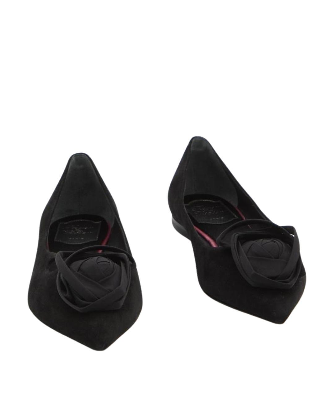 ROGER VIVIER Черные кожаные балетки, фото 5