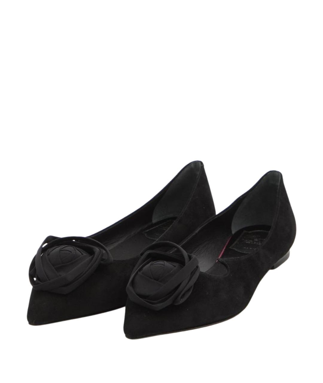 ROGER VIVIER Черные кожаные балетки, фото 2