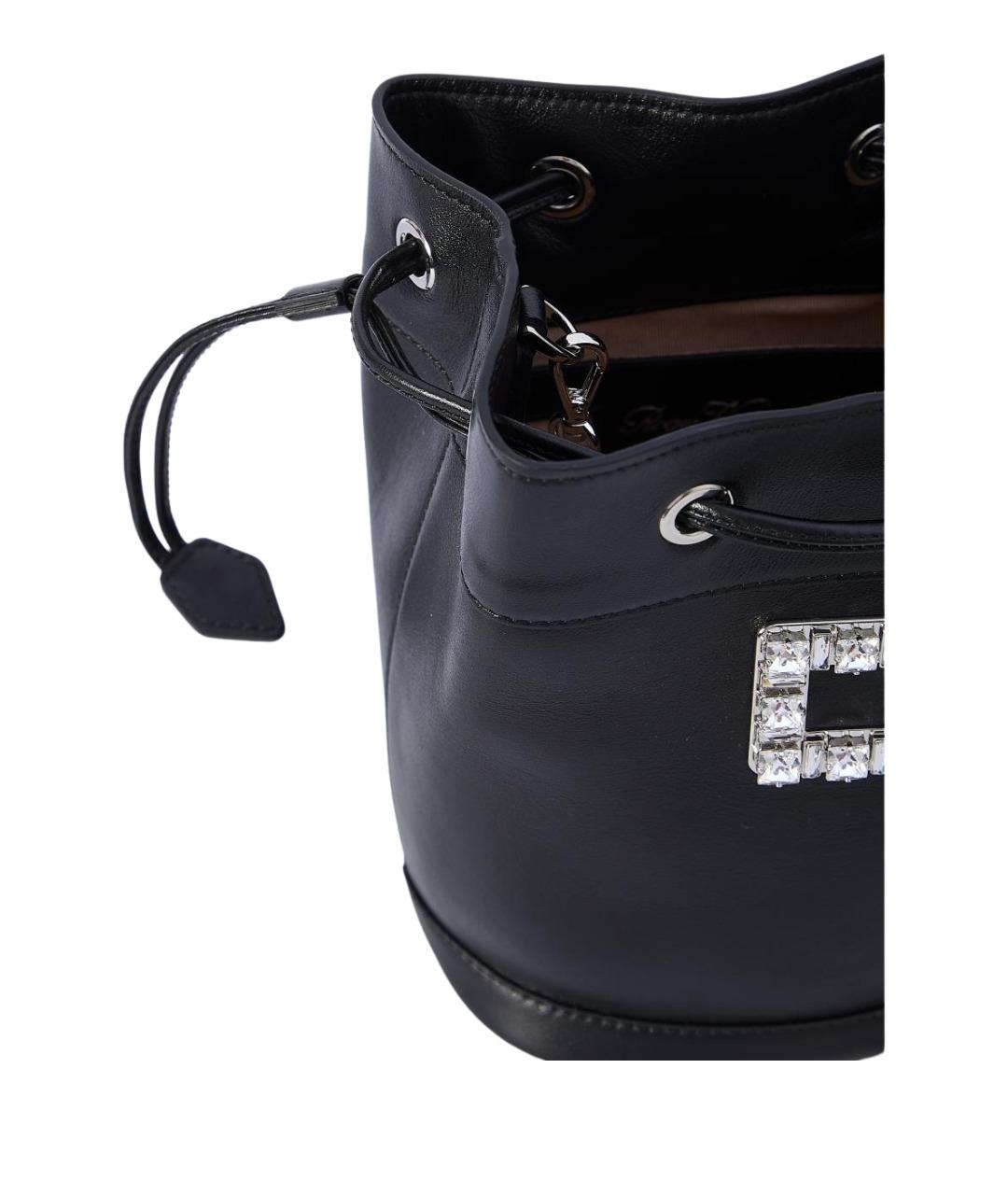 ROGER VIVIER Черная кожаная сумка через плечо, фото 4