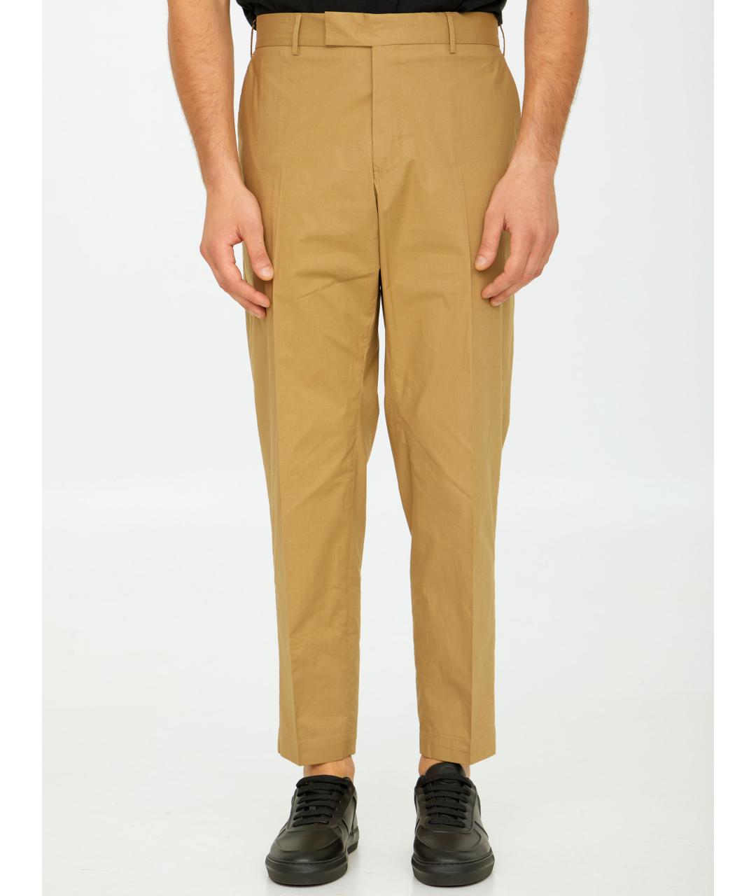 PT TORINO Бежевые хлопковые повседневные брюки, фото 2