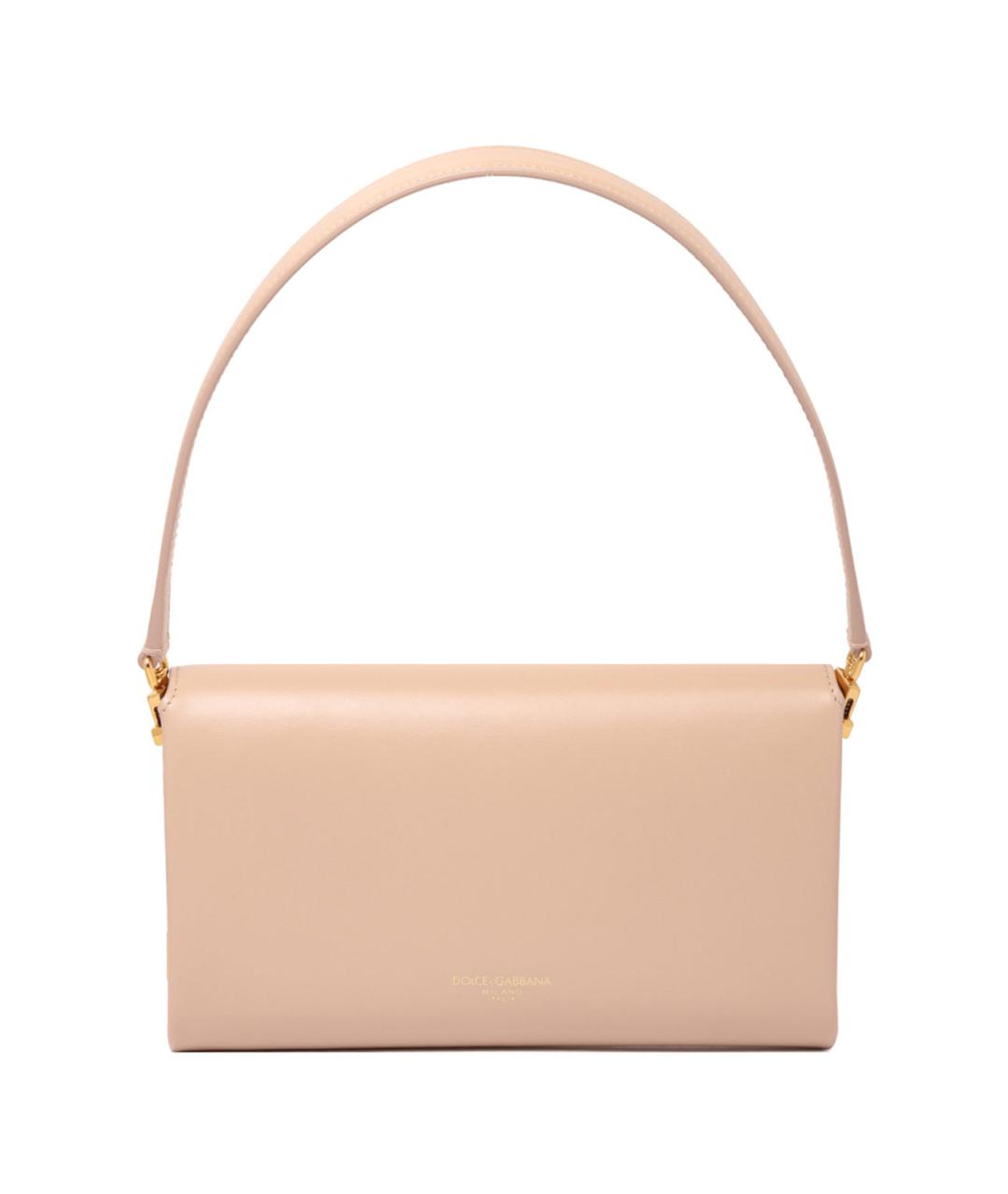 DOLCE&GABBANA Розовая кожаная сумка через плечо, фото 2