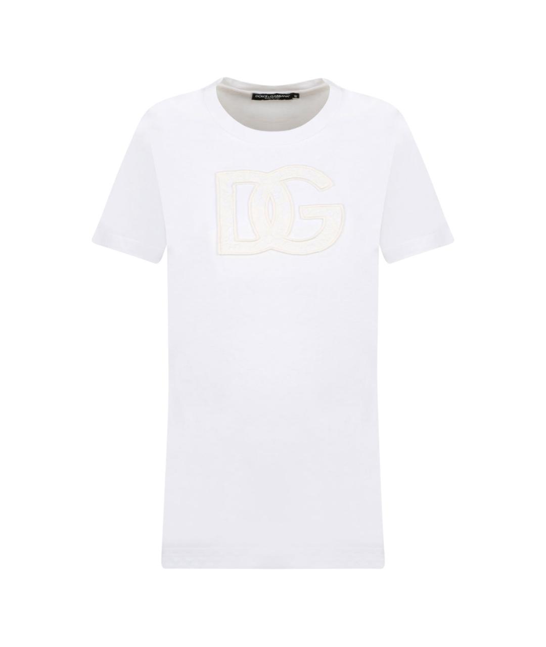 DOLCE&GABBANA Белая хлопковая футболка, фото 1