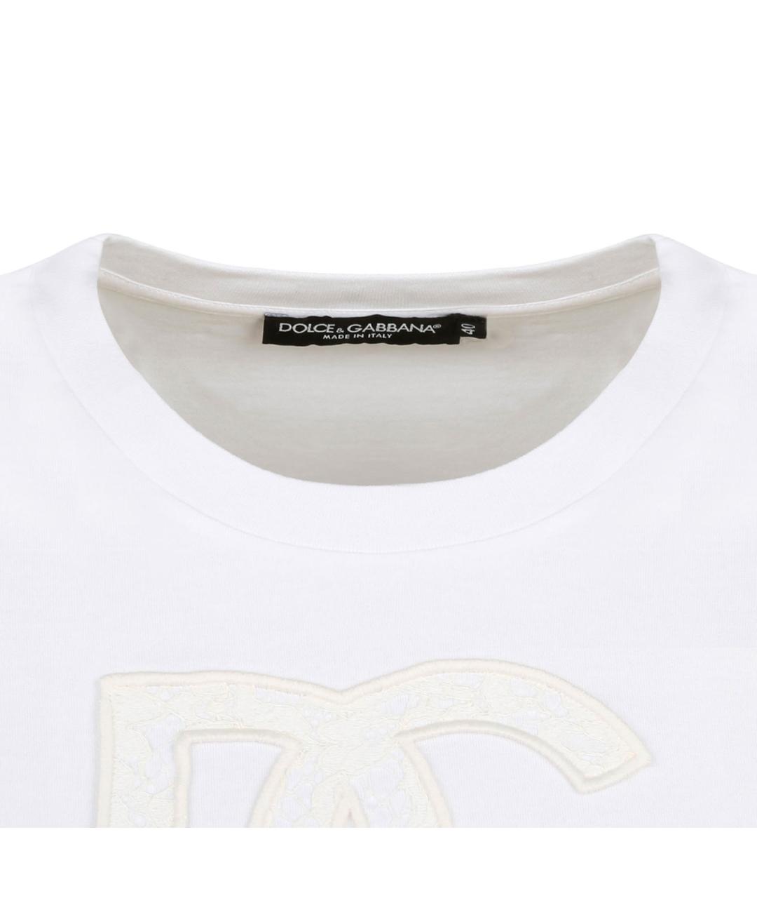 DOLCE&GABBANA Белая хлопковая футболка, фото 3