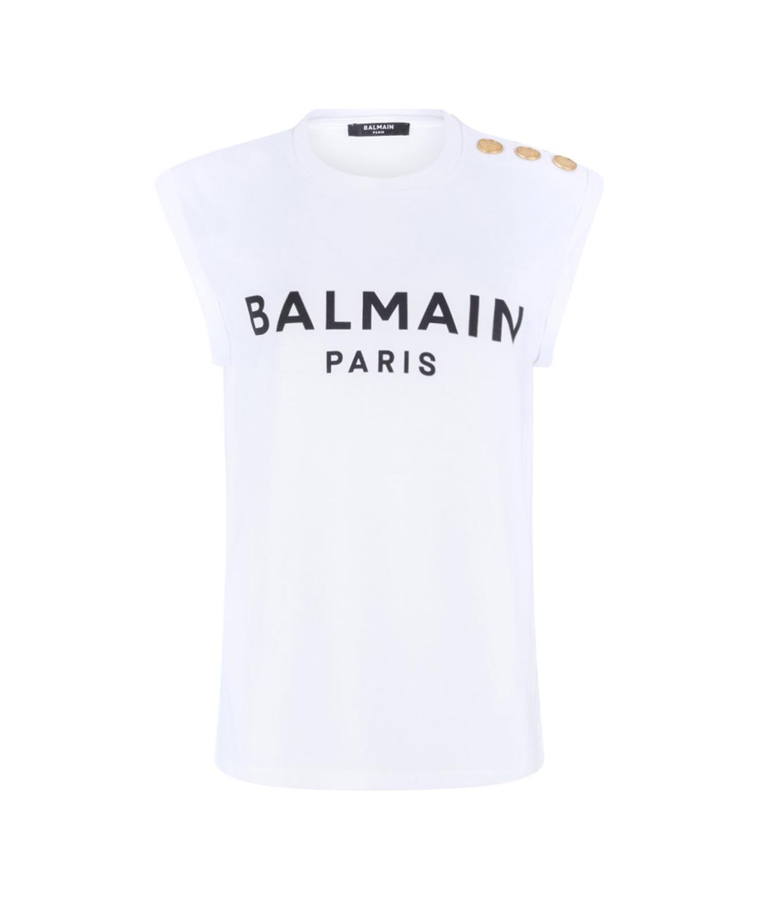 BALMAIN Белая хлопковая майка, фото 1
