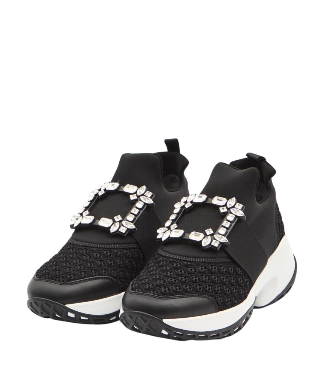 ROGER VIVIER Черные кожаные кроссовки, фото 2