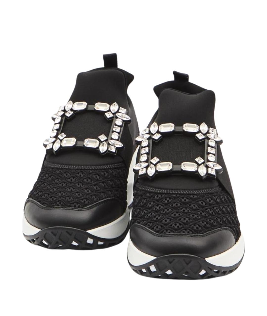 ROGER VIVIER Черные кожаные кроссовки, фото 5