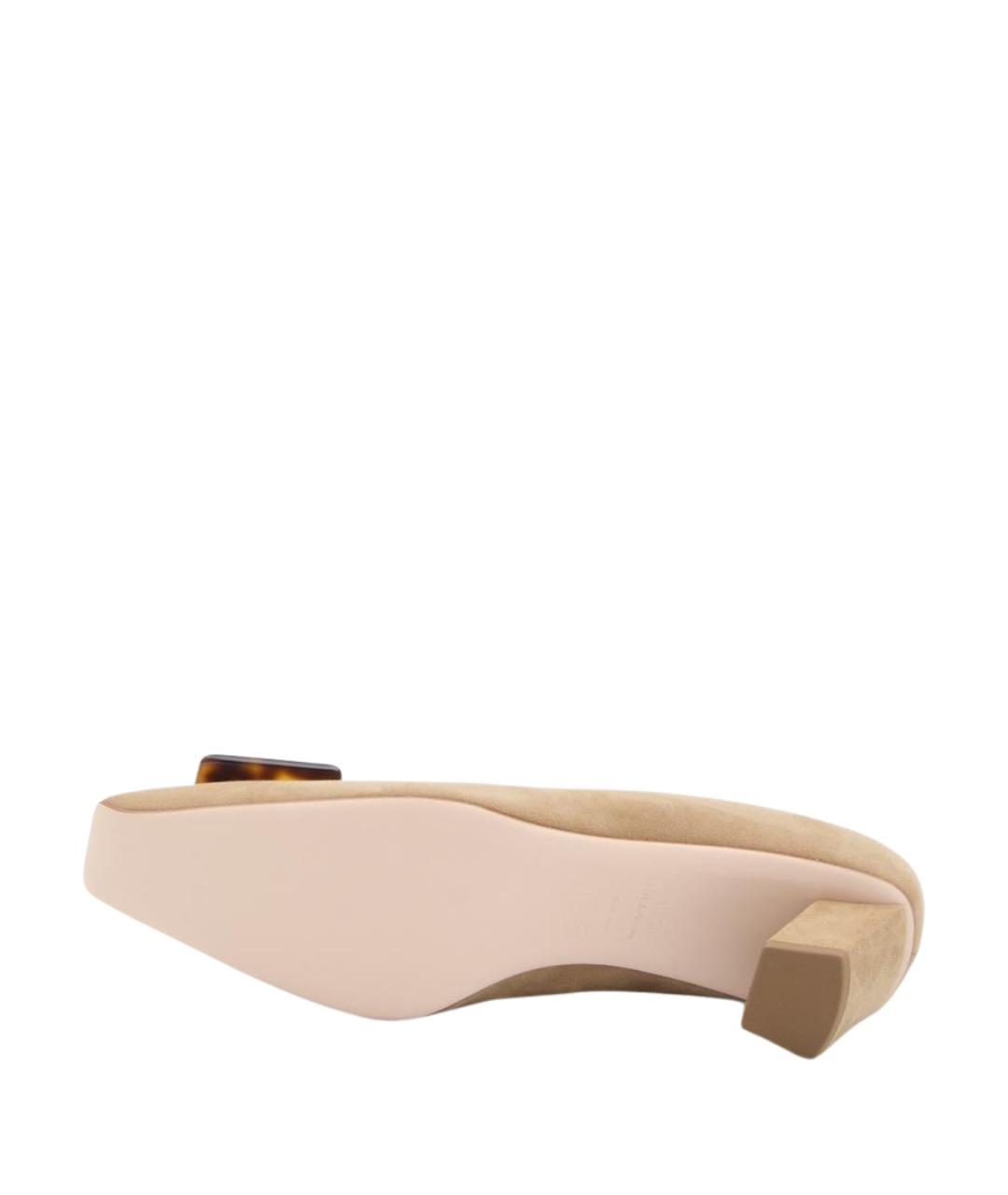 ROGER VIVIER Бежевые кожаные туфли, фото 4