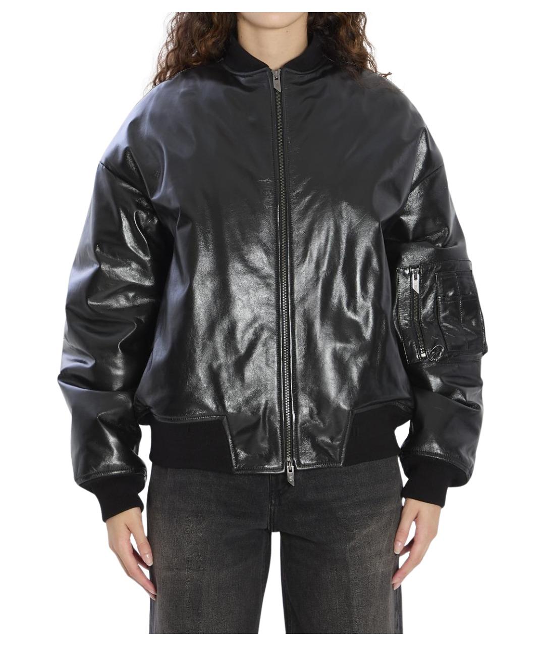 SALVATORE SANTORO Черная кожаная куртка, фото 1