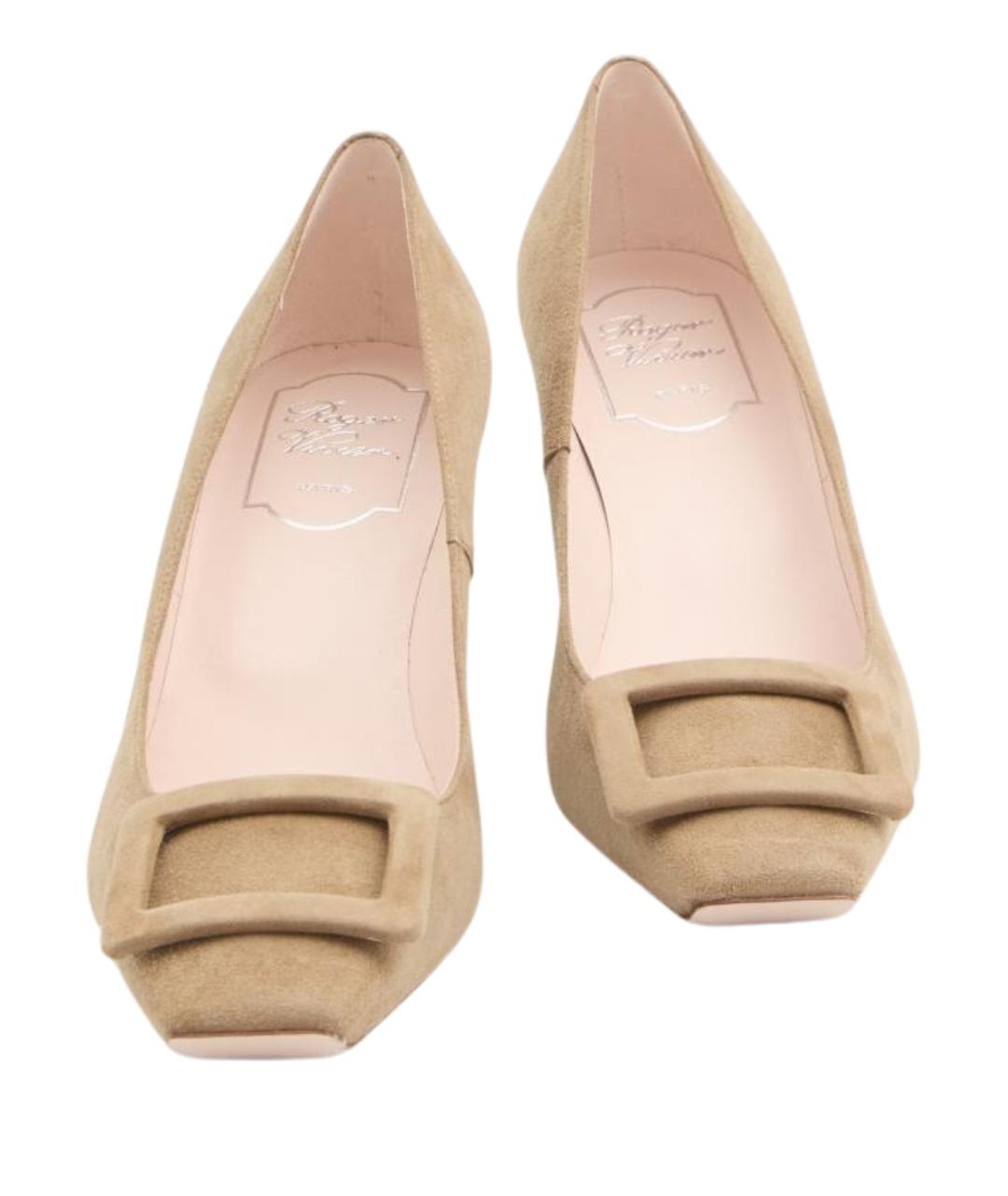 ROGER VIVIER Бежевые кожаные туфли, фото 5