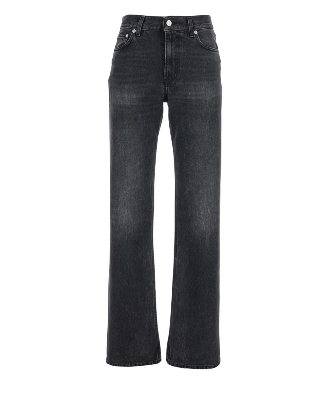 HAIKURE Черные хлопковые прямые джинсы, фото 1