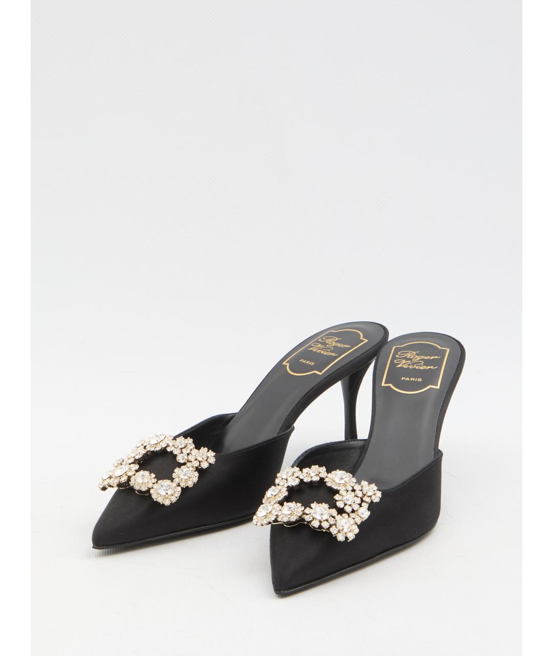 ROGER VIVIER Черные текстильные мюли, фото 2