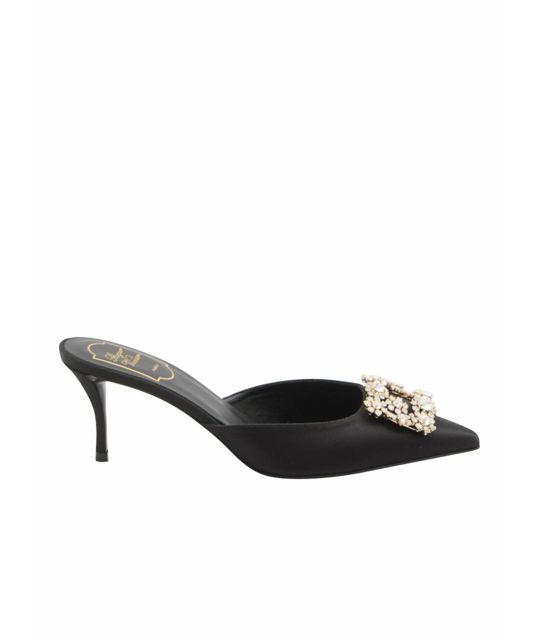 ROGER VIVIER Черные текстильные мюли, фото 1