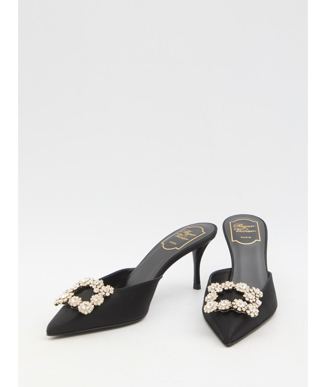ROGER VIVIER Черные текстильные мюли, фото 5