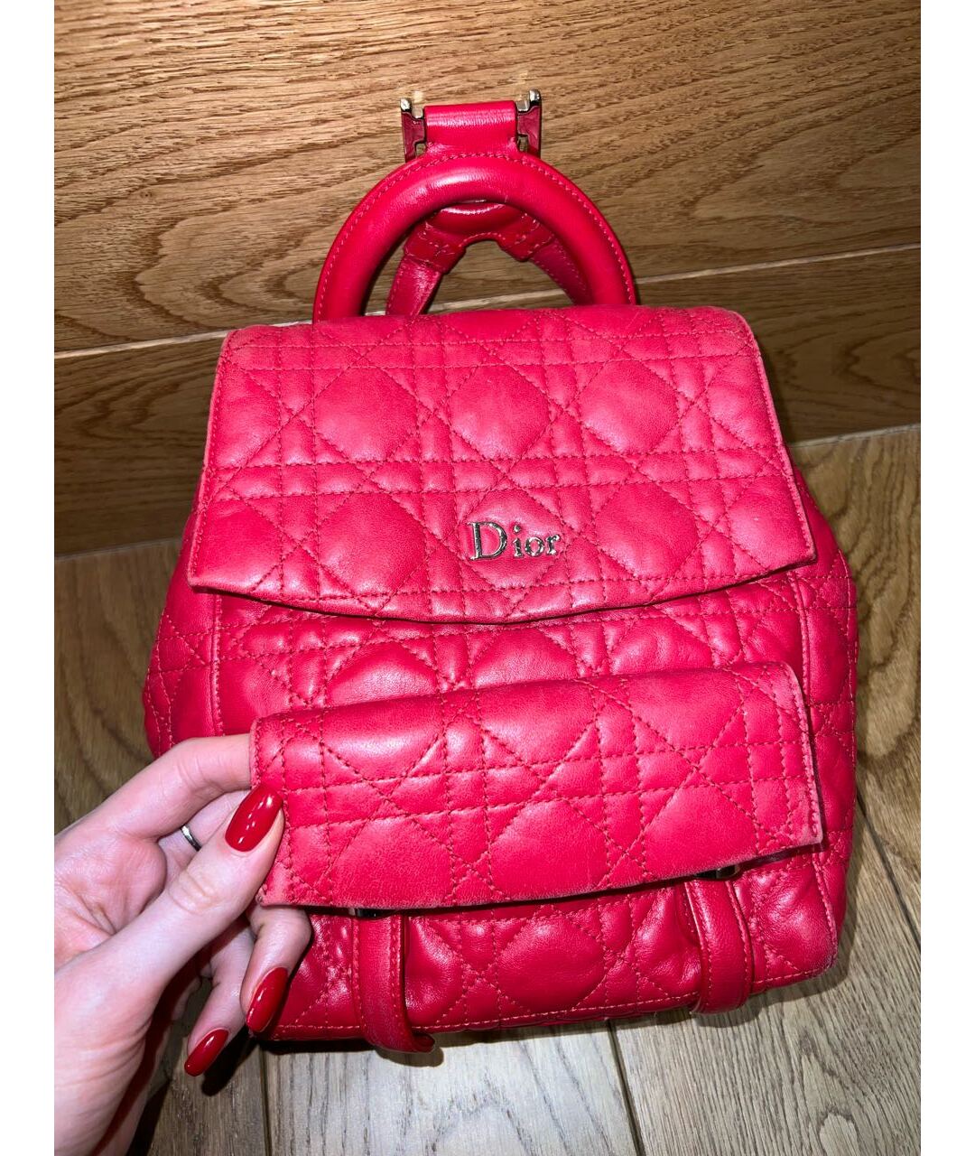 CHRISTIAN DIOR PRE-OWNED Красный кожаный рюкзак, фото 2