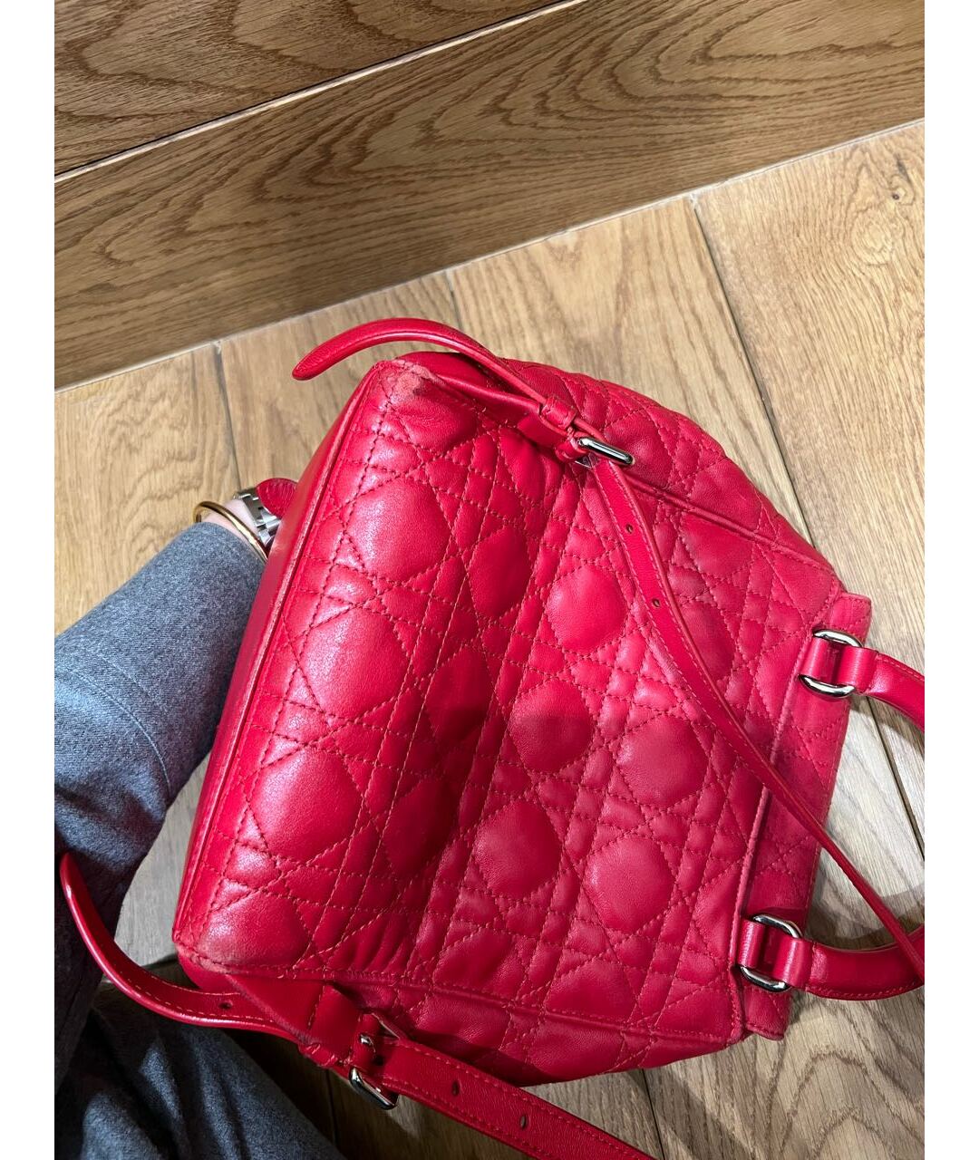 CHRISTIAN DIOR PRE-OWNED Красный кожаный рюкзак, фото 8