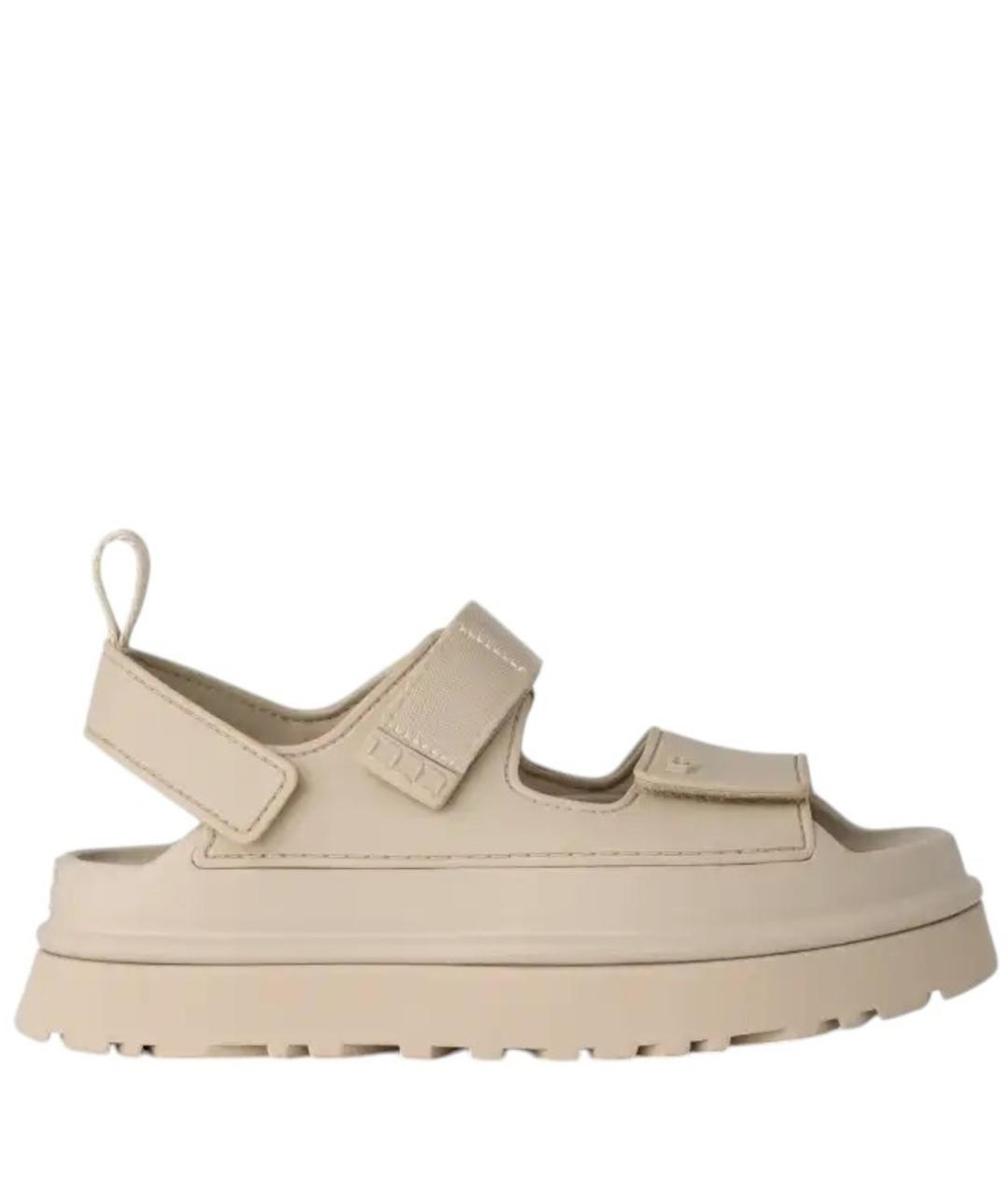 UGG AUSTRALIA Бежевые синтетические сандалии, фото 1