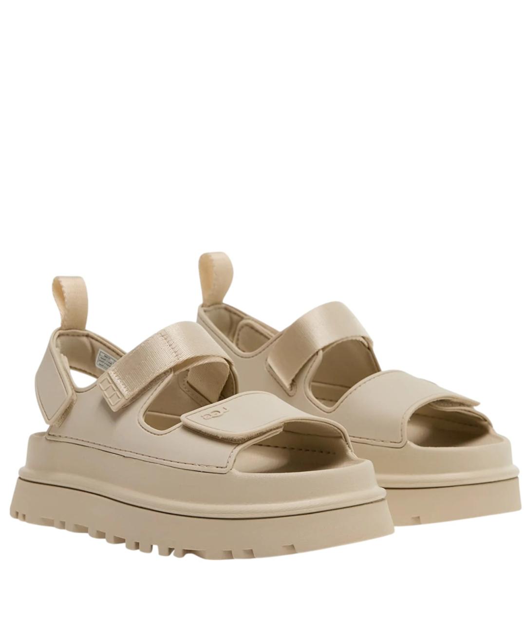UGG AUSTRALIA Бежевые синтетические сандалии, фото 2