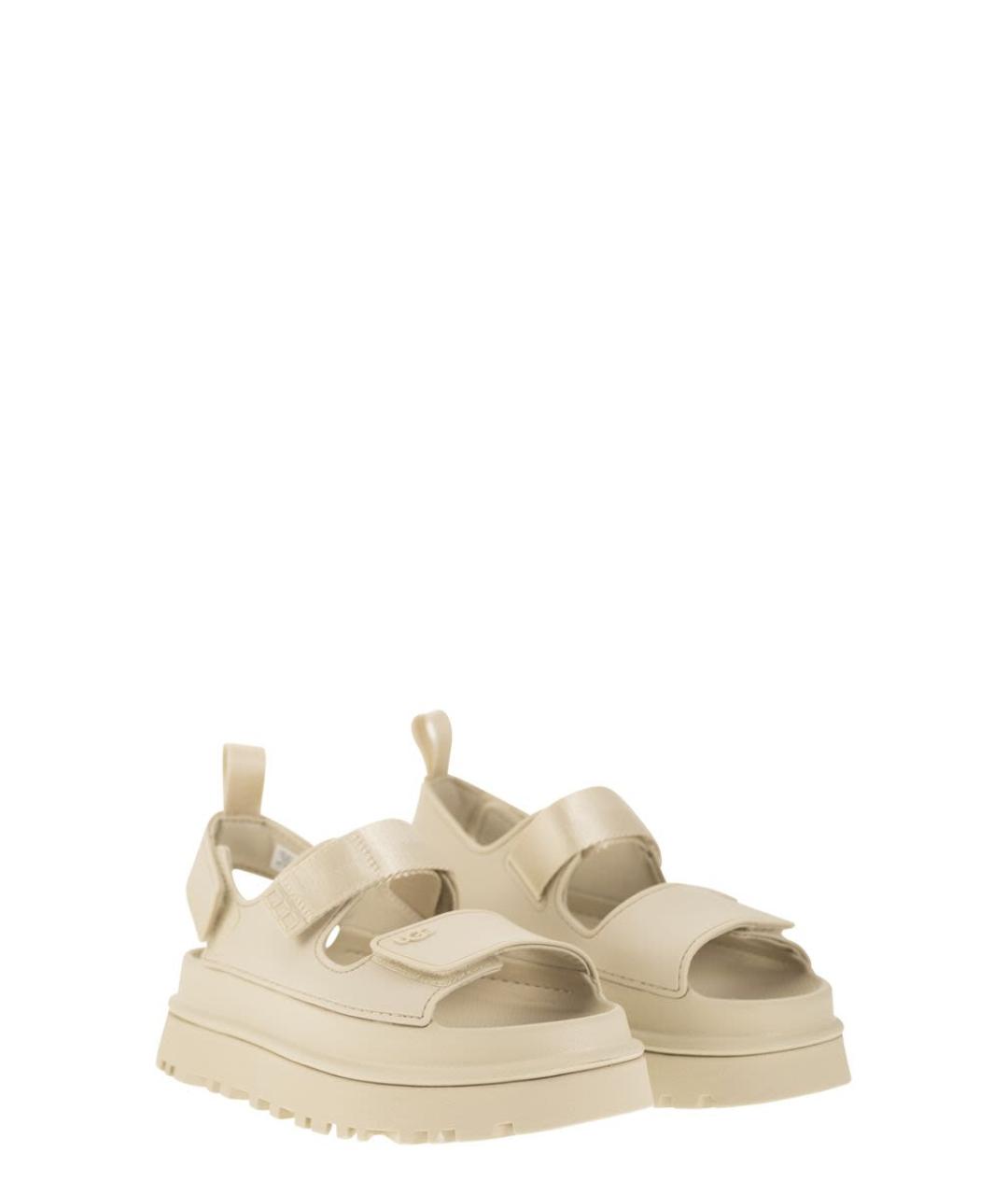 UGG AUSTRALIA Бежевые синтетические сандалии, фото 4