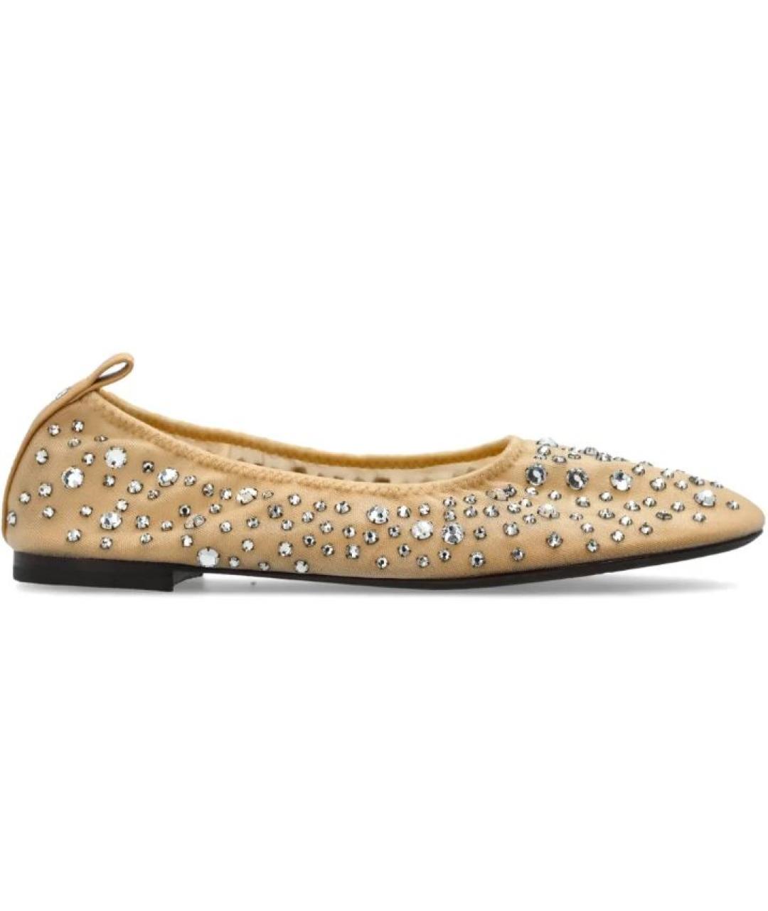 TORY BURCH Бежевые текстильные балетки, фото 1
