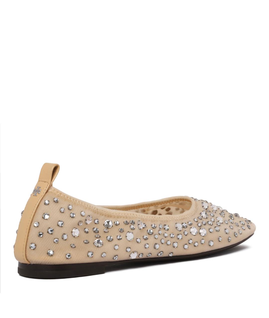 TORY BURCH Бежевые текстильные балетки, фото 3