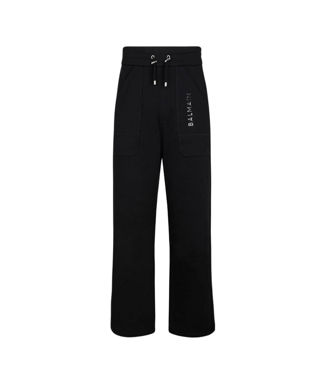BALMAIN Черные хлопковые повседневные брюки, фото 1