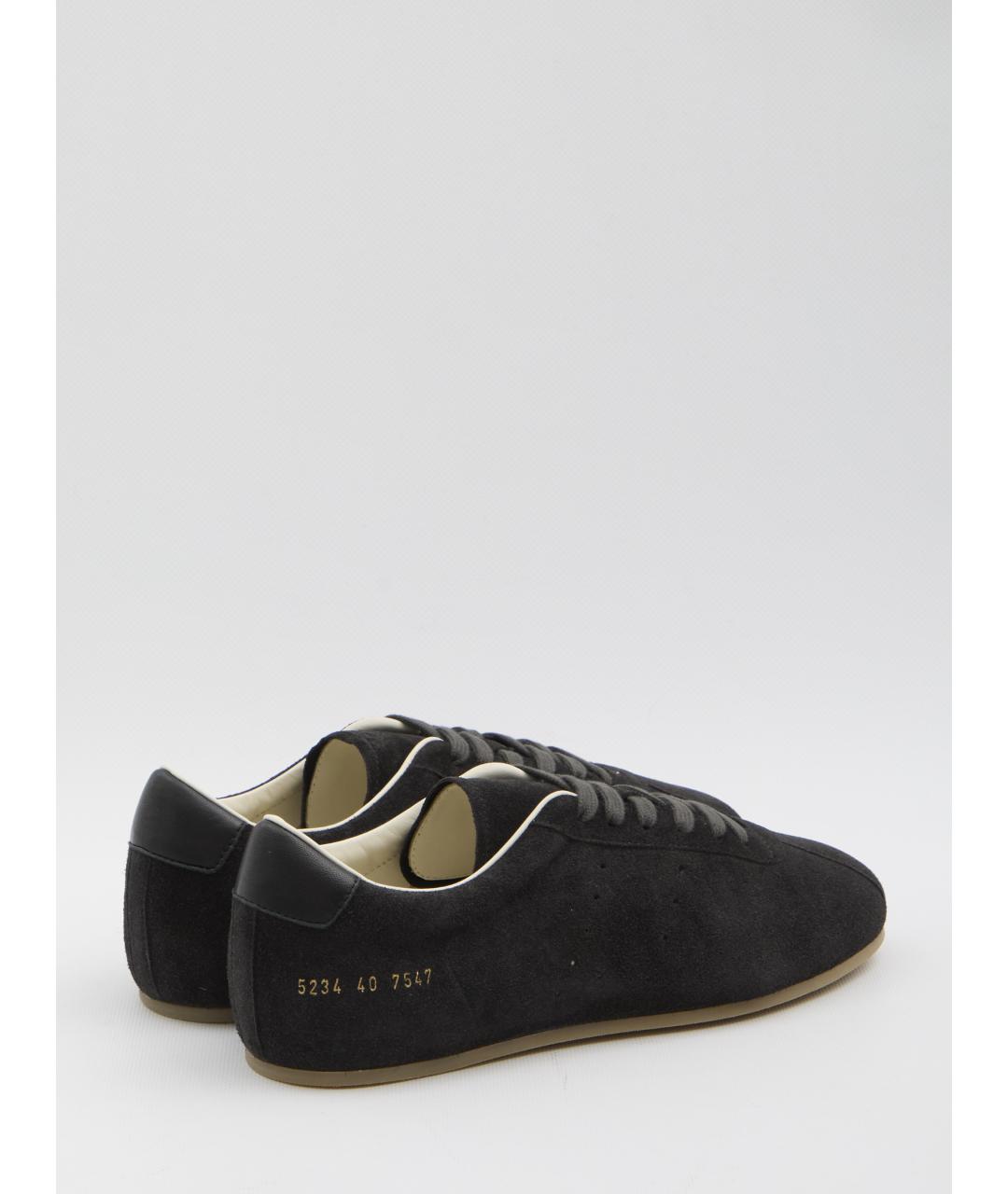 COMMON PROJECTS Черные замшевые низкие кроссовки / кеды, фото 3