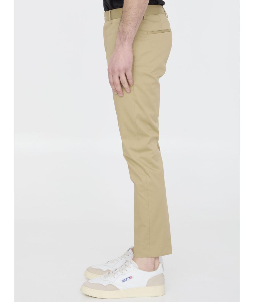 PT TORINO Бежевые хлопковые повседневные брюки, фото 4