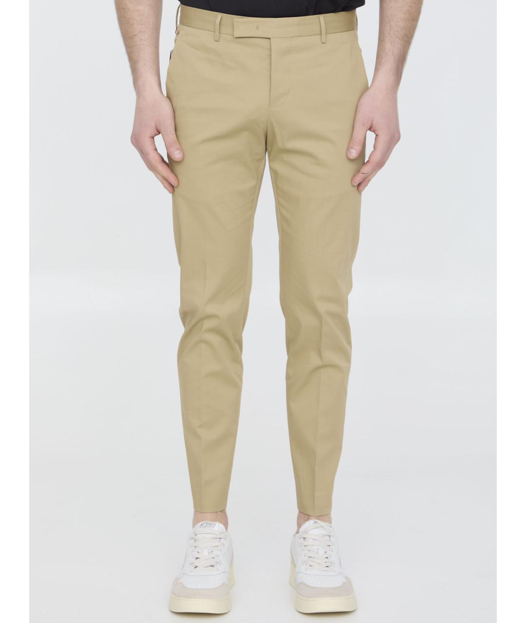 PT TORINO Бежевые хлопковые повседневные брюки, фото 2