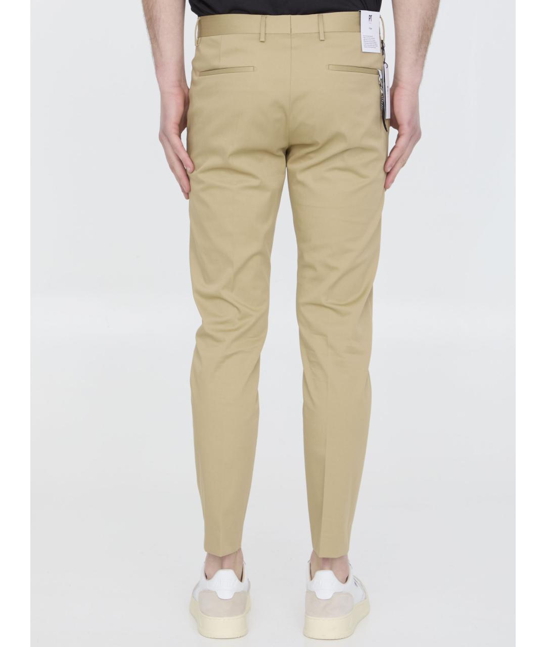 PT TORINO Бежевые хлопковые повседневные брюки, фото 5