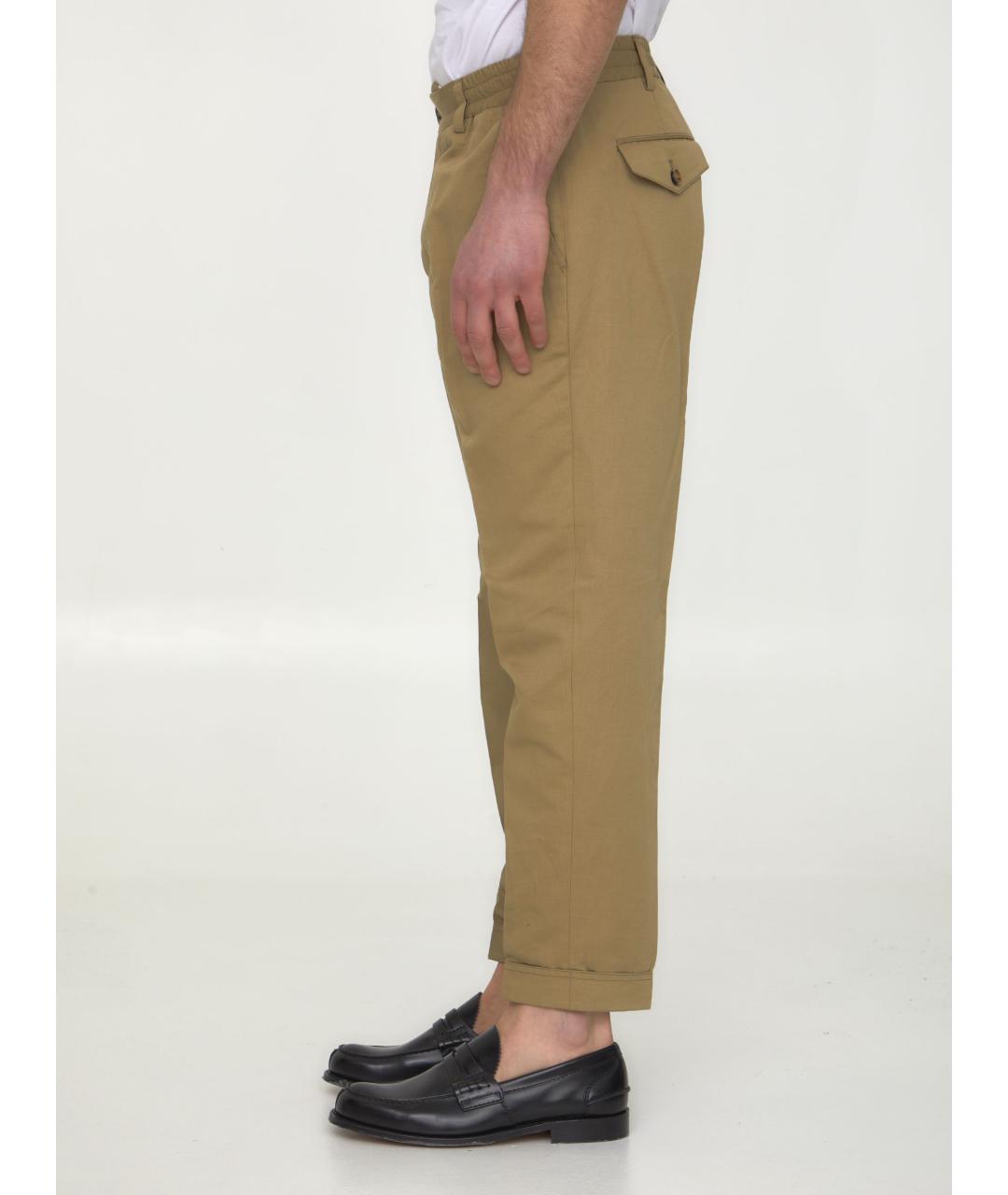 PT TORINO Бежевые хлопковые повседневные брюки, фото 4