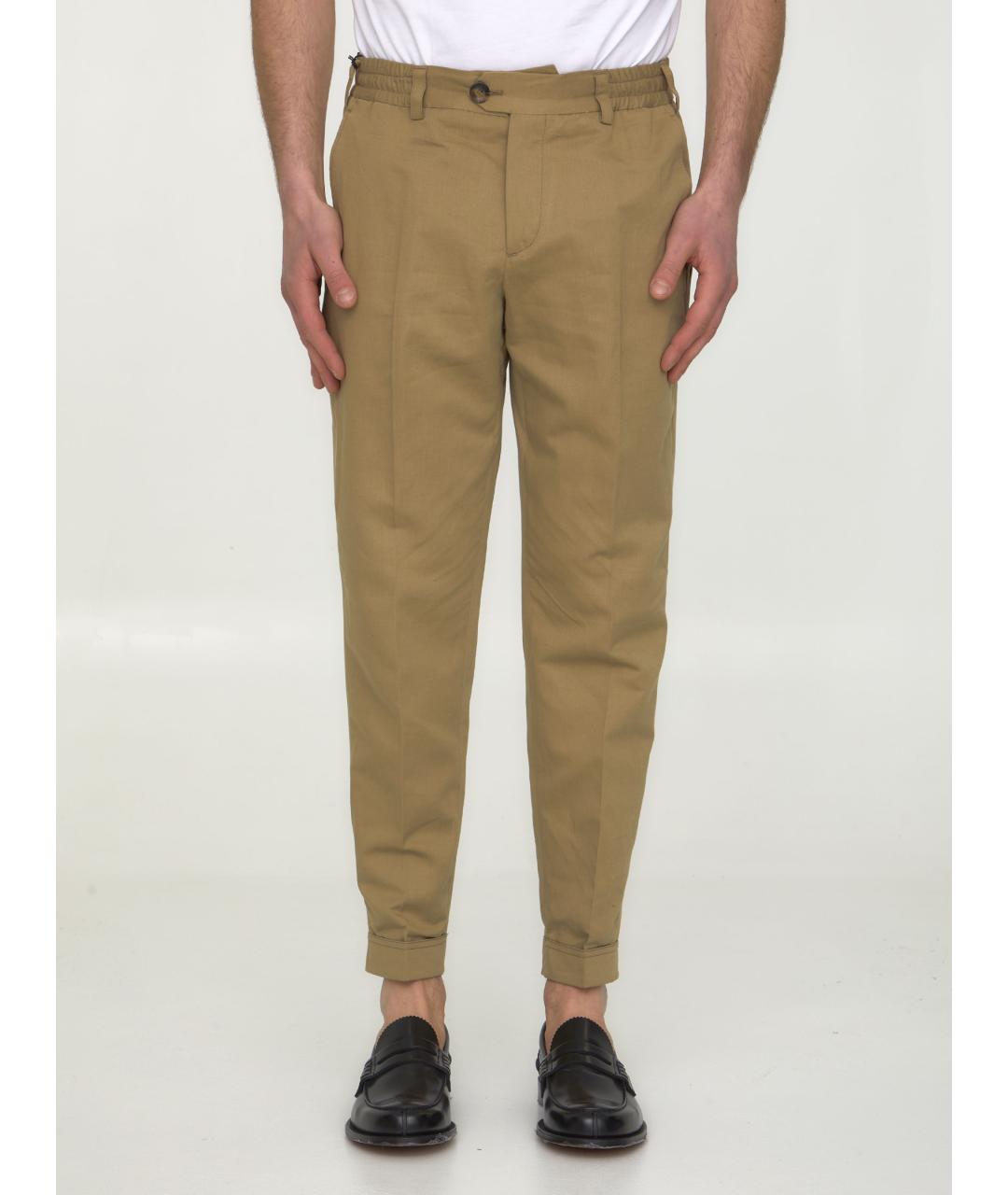 PT TORINO Бежевые хлопковые повседневные брюки, фото 2