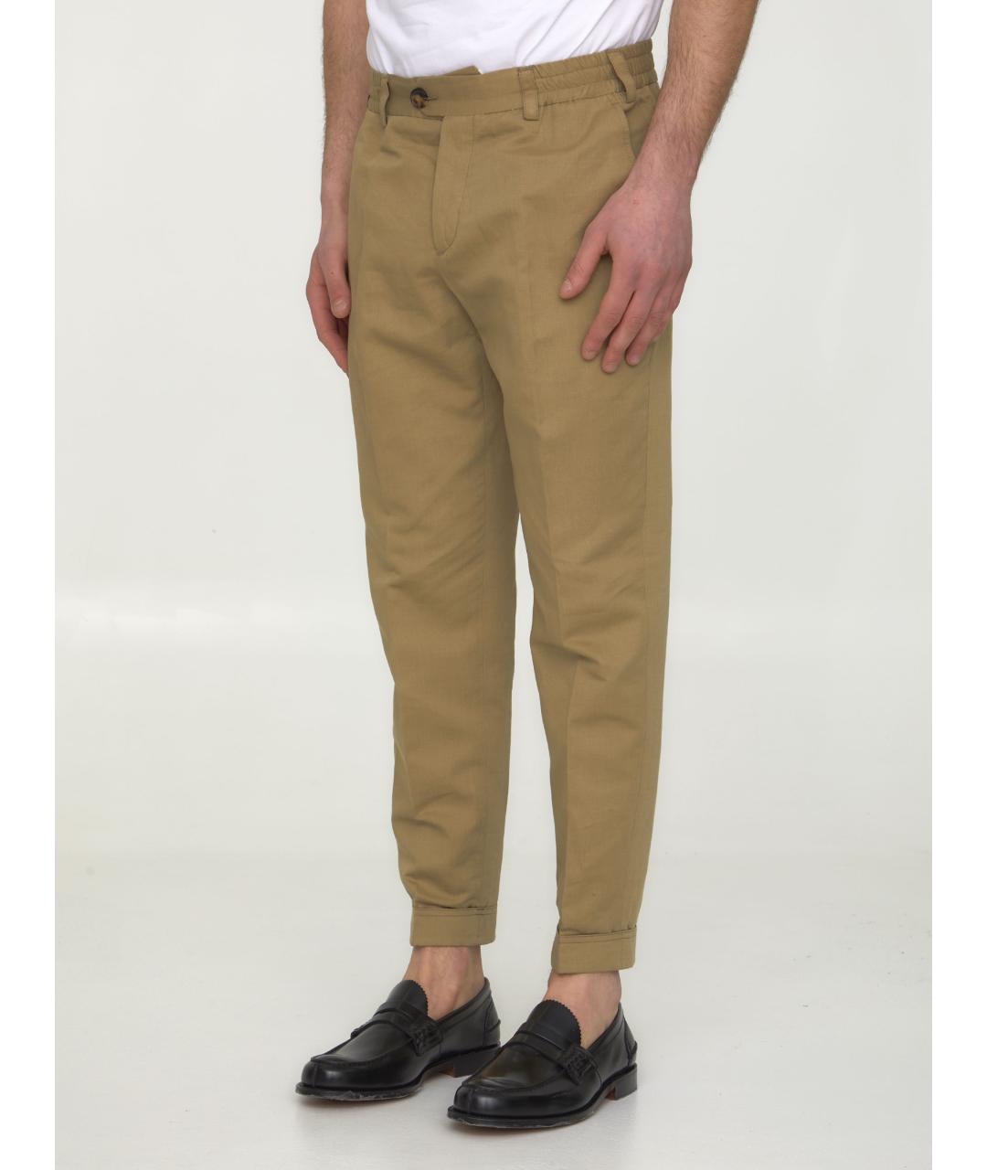 PT TORINO Бежевые хлопковые повседневные брюки, фото 3