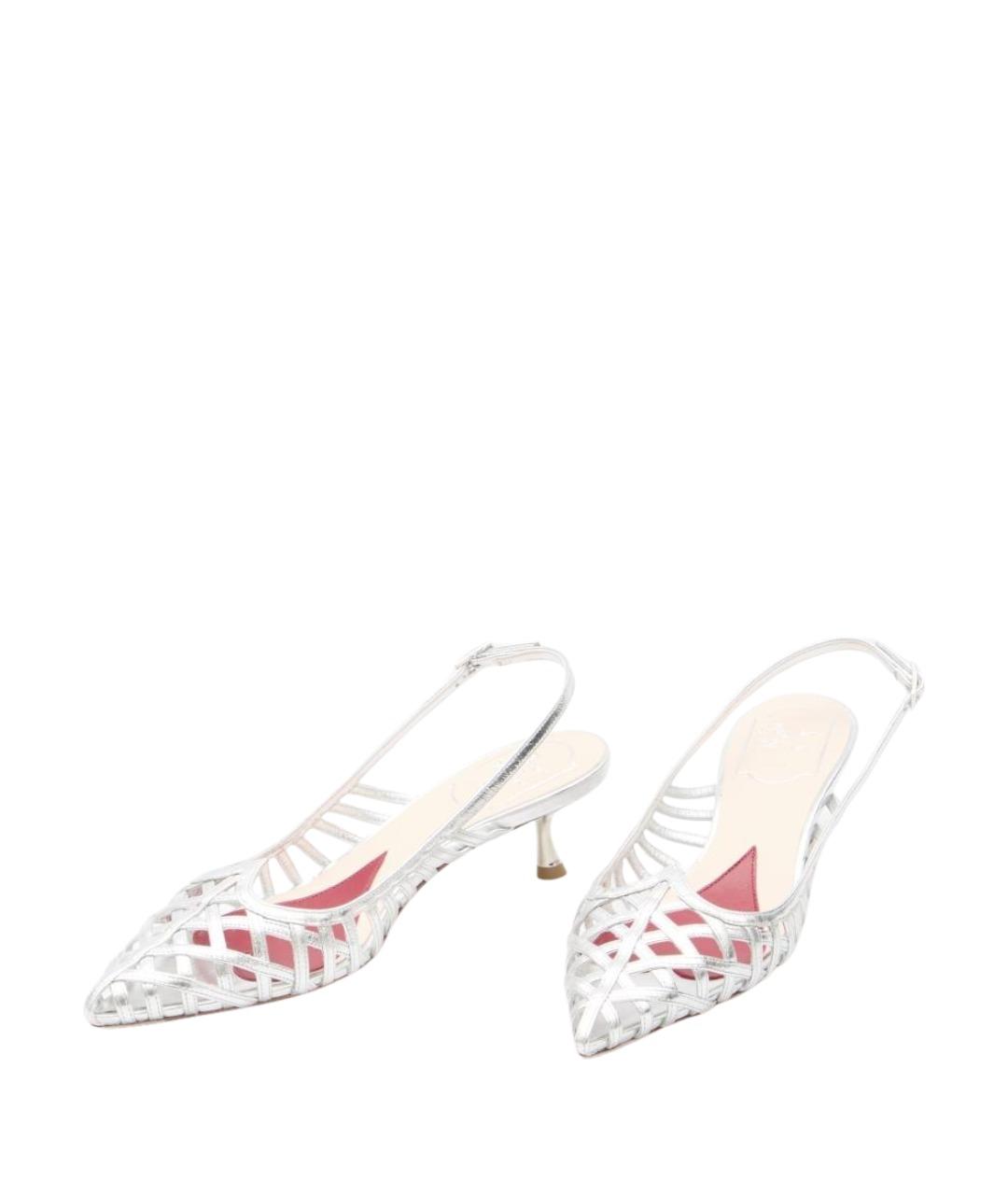 ROGER VIVIER Серебряные кожаные туфли, фото 5