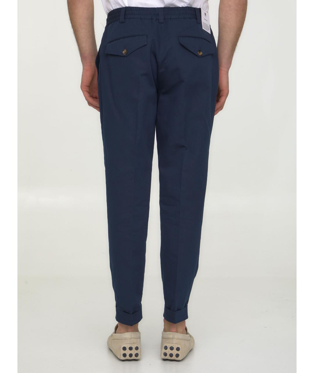 PT TORINO Синие хлопковые повседневные брюки, фото 5