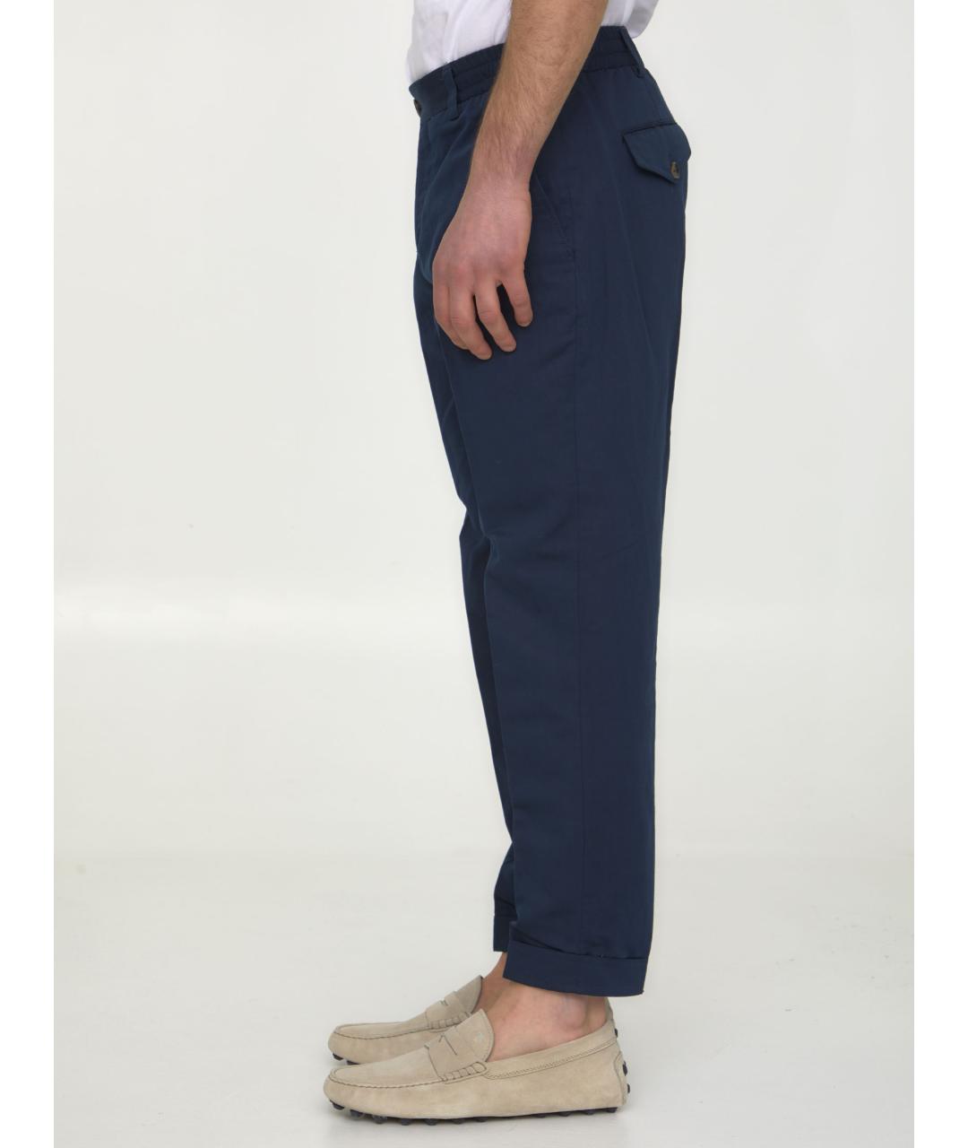 PT TORINO Синие хлопковые повседневные брюки, фото 4
