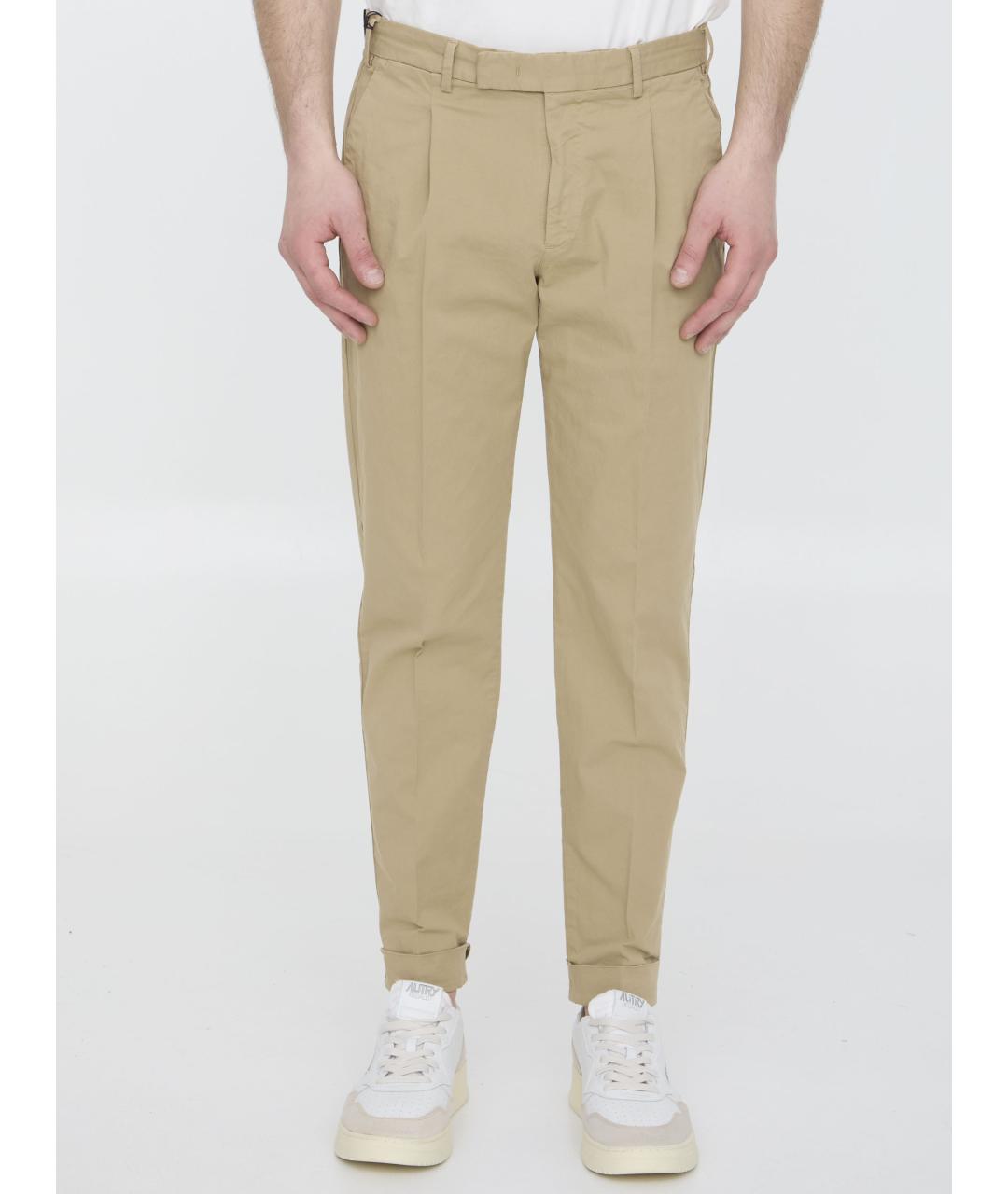 PT TORINO Бежевые хлопковые повседневные брюки, фото 2