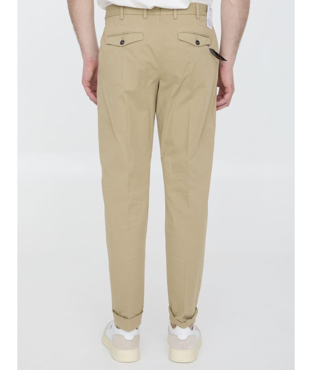 PT TORINO Бежевые хлопковые повседневные брюки, фото 5
