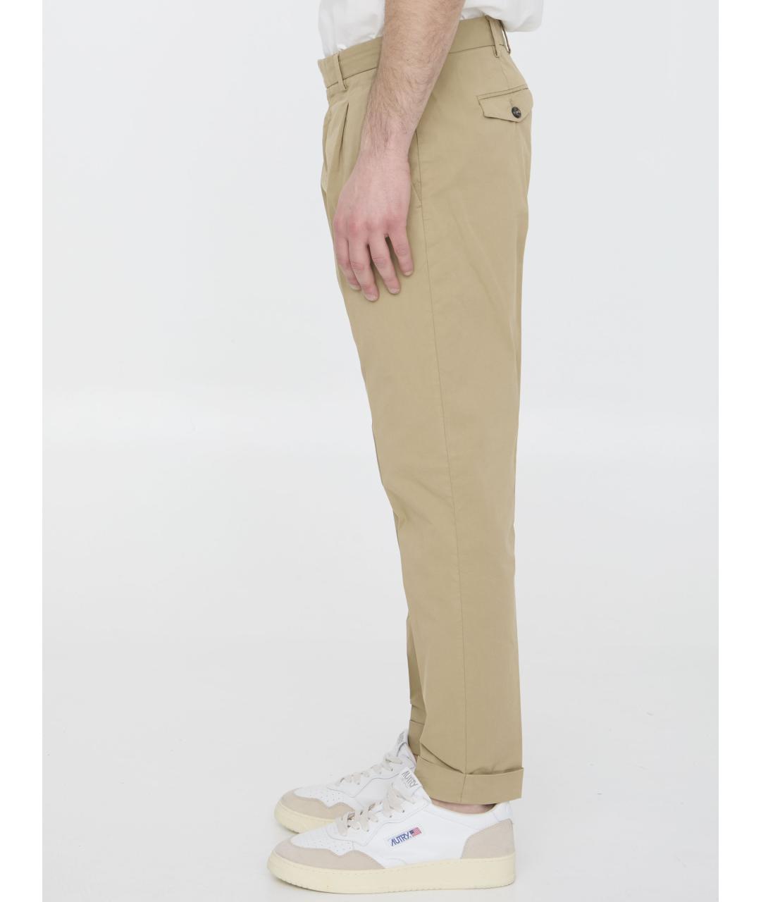 PT TORINO Бежевые хлопковые повседневные брюки, фото 4