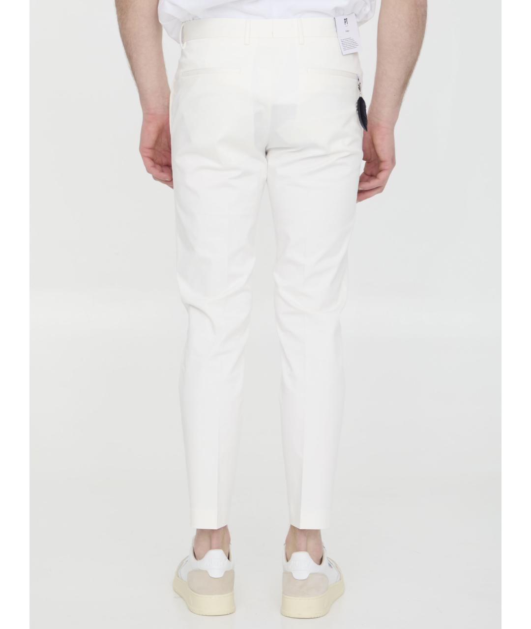 PT TORINO Белые хлопковые повседневные брюки, фото 5