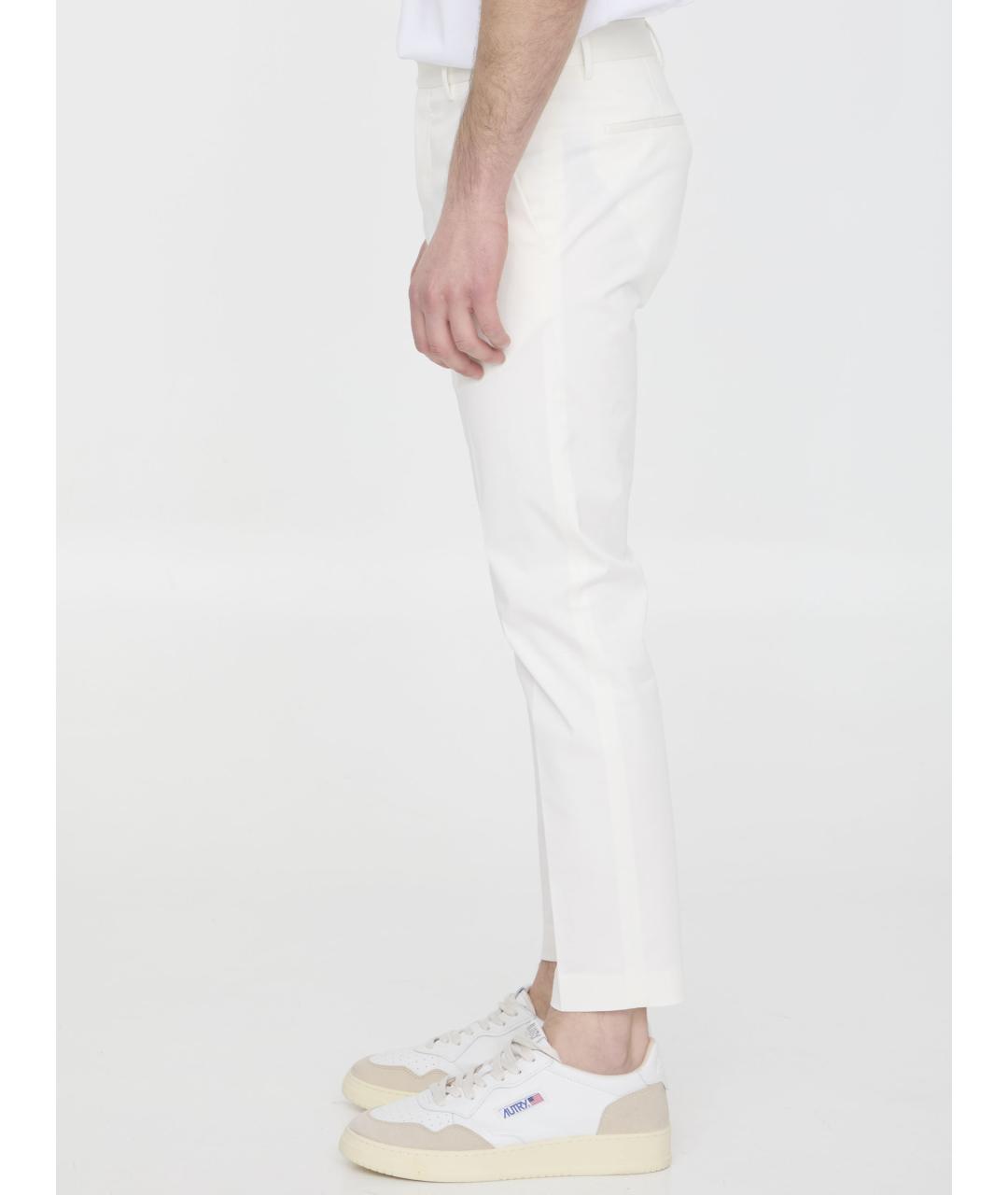 PT TORINO Белые хлопковые повседневные брюки, фото 4