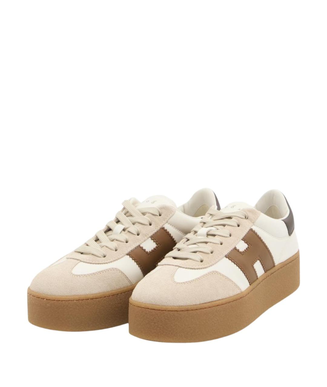 HOGAN Белые кожаные кроссовки, фото 2