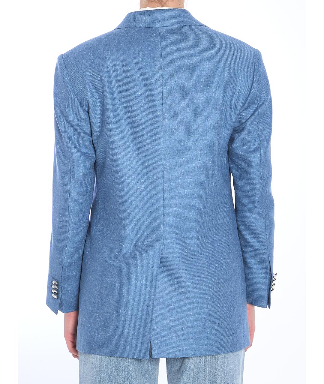 TAGLIATORE Голубой вискозный жакет/пиджак, фото 4