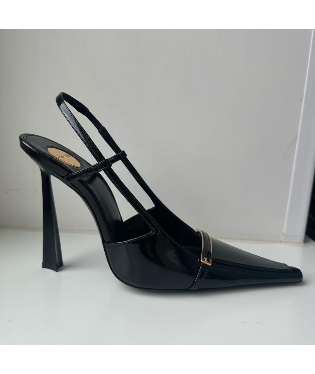 SAINT LAURENT Черные туфли из лакированной кожи, фото 5