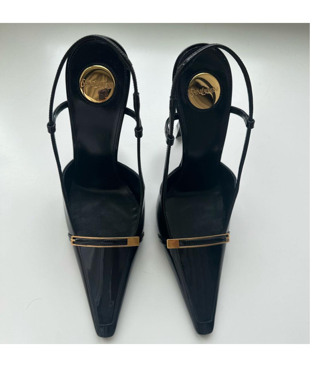 SAINT LAURENT Черные туфли из лакированной кожи, фото 2